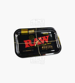 RAW Small Thick Metal Limited Edition Black and Gold Rolling Tray - 2