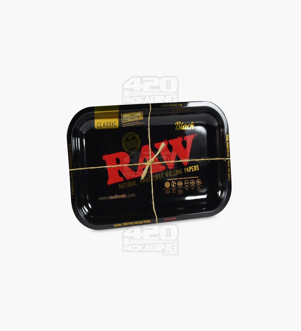 RAW Small Thick Metal Limited Edition Black and Gold Rolling Tray - 3