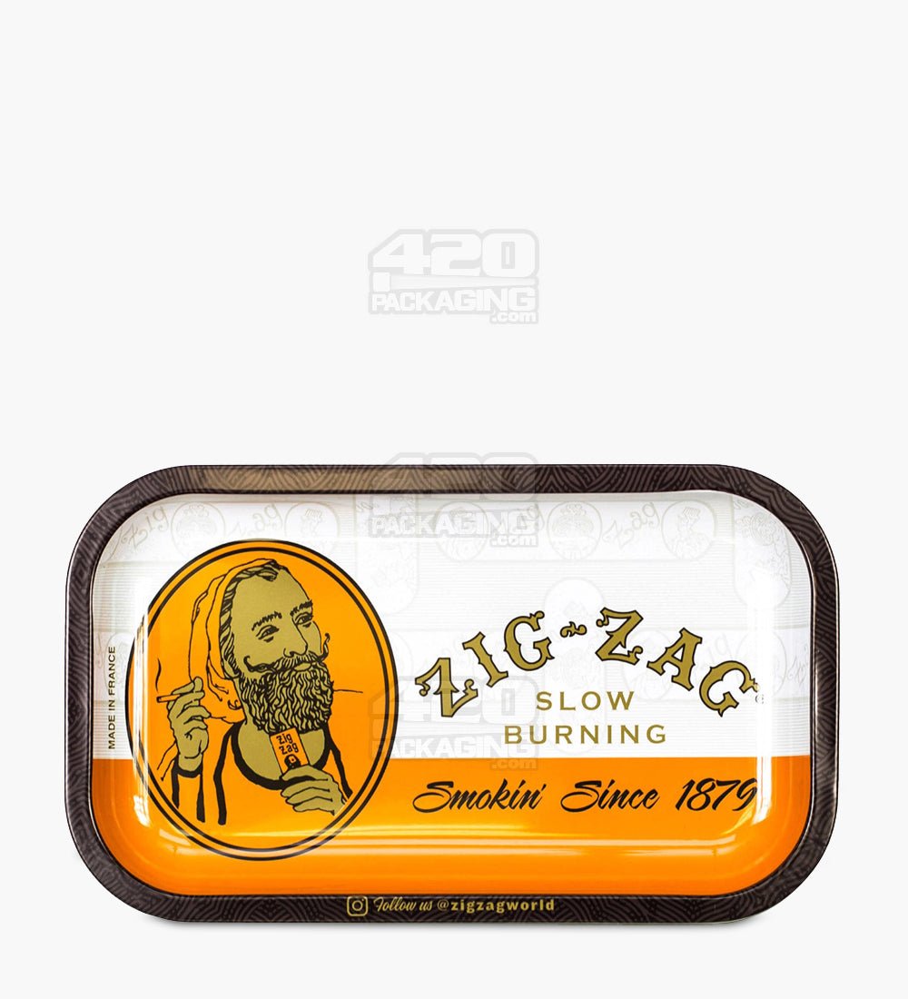 Zig Zag Small Metal Limited Classic Orange Rolling Tray - 1
