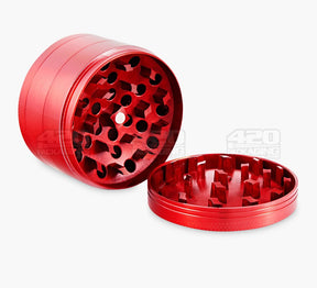 4 Piece 63mm Red Viking Axe Aluminum Magnetic Metal Grinder w/ Catcher - 2