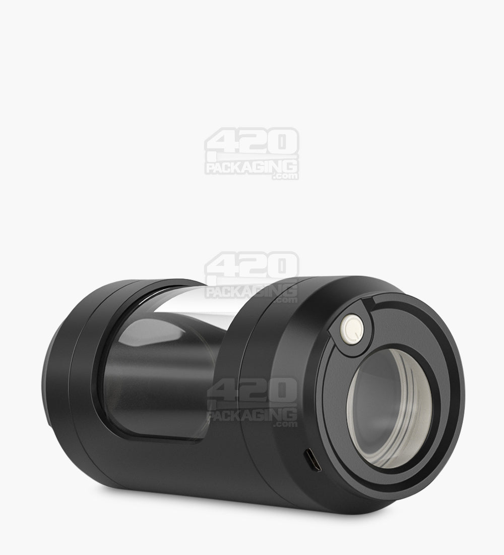 2 Piece 60mm Black Light Up Magnifying Cap Stash Plastic Grinder & One-Hitter - 6