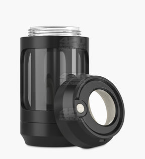 2 Piece 60mm Black Light Up Magnifying Cap Stash Plastic Grinder & One-Hitter - 1