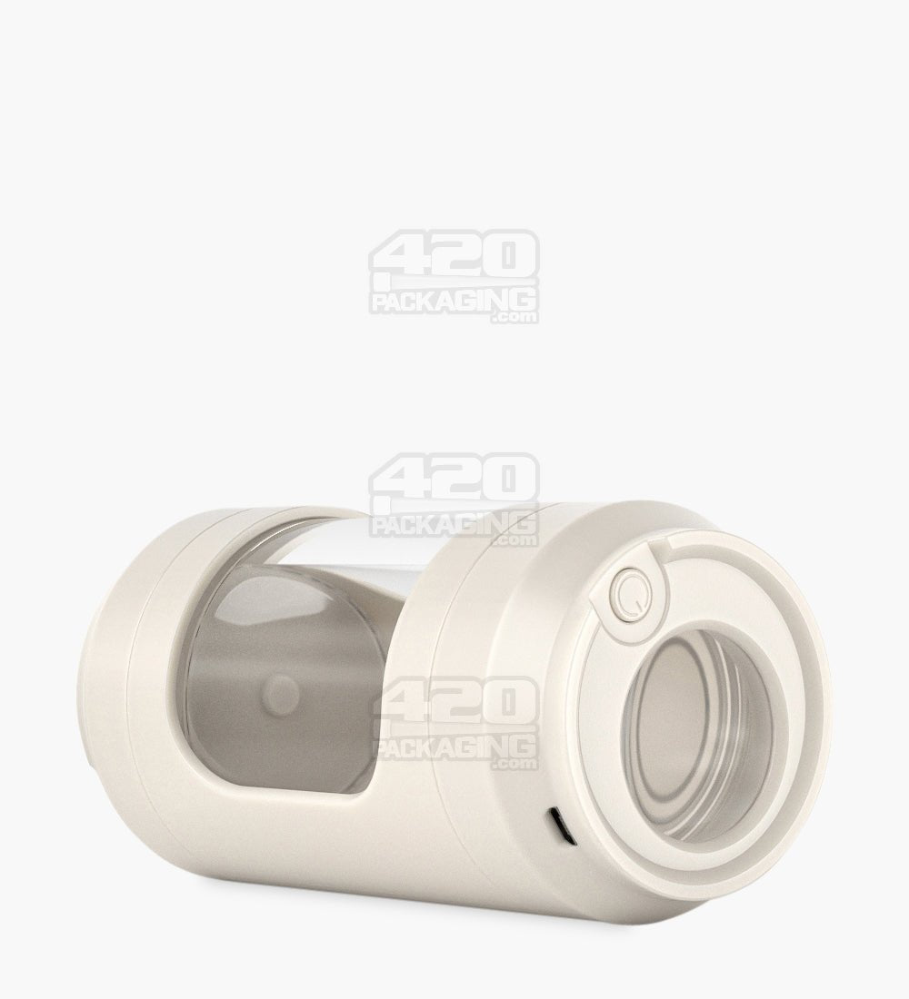 2 Piece 60mm White Light Up Magnifying Cap Stash Plastic Grinder & One-Hitter - 6