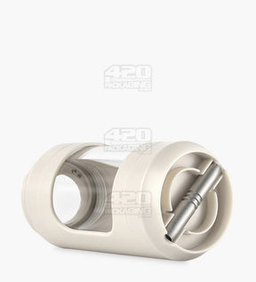 2 Piece 60mm White Light Up Magnifying Cap Stash Plastic Grinder & One-Hitter - 7