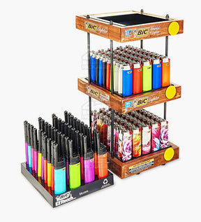 BIC 'Retail Display' Lighters 3 Tier Wooden Display - 140/Box - 3