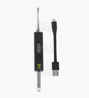 6.5" Black Glass Terpometer Temperature Indicating Thermoeter Dab Tool w/ USB Cable - 12
