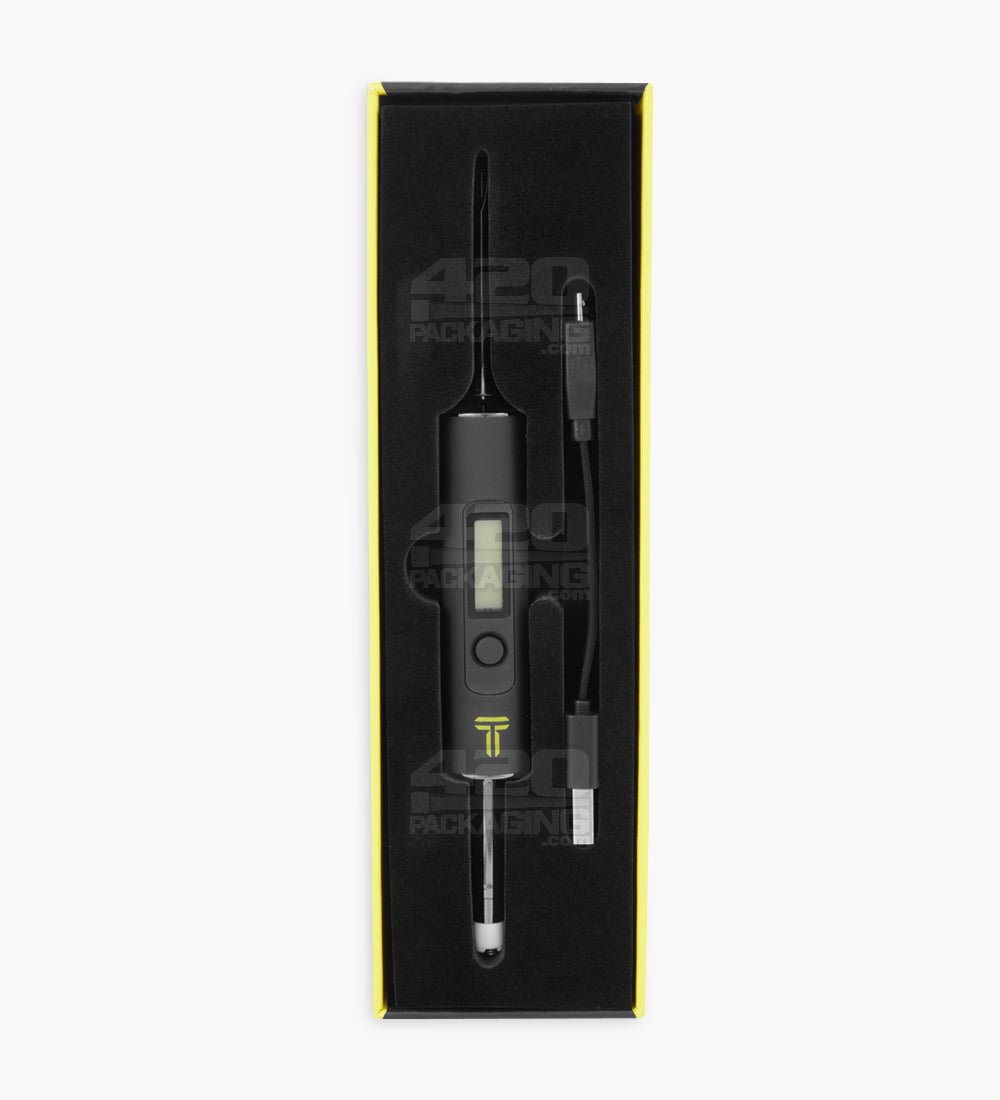 6.5" Black Glass Terpometer Temperature Indicating Thermoeter Dab Tool w/ USB Cable - 6