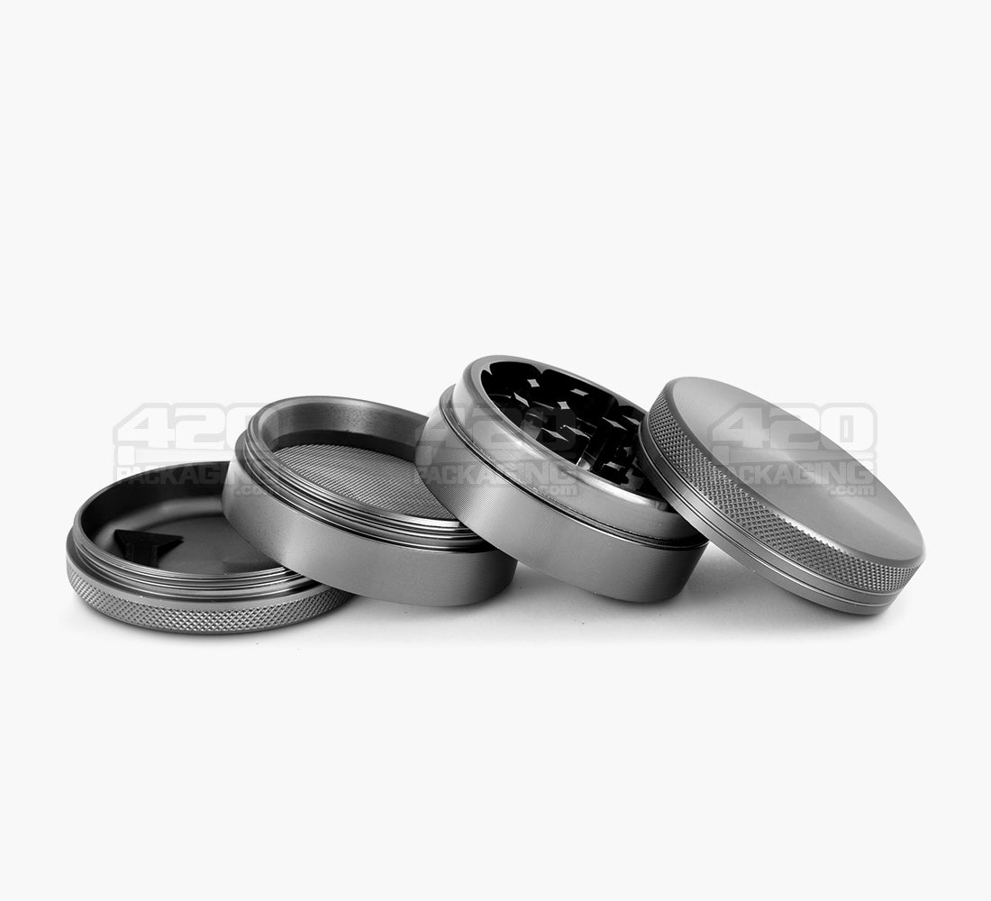 4 Piece 55mm Grey Magnetic CNC Aluminum Metal Grinder w/ Catcher