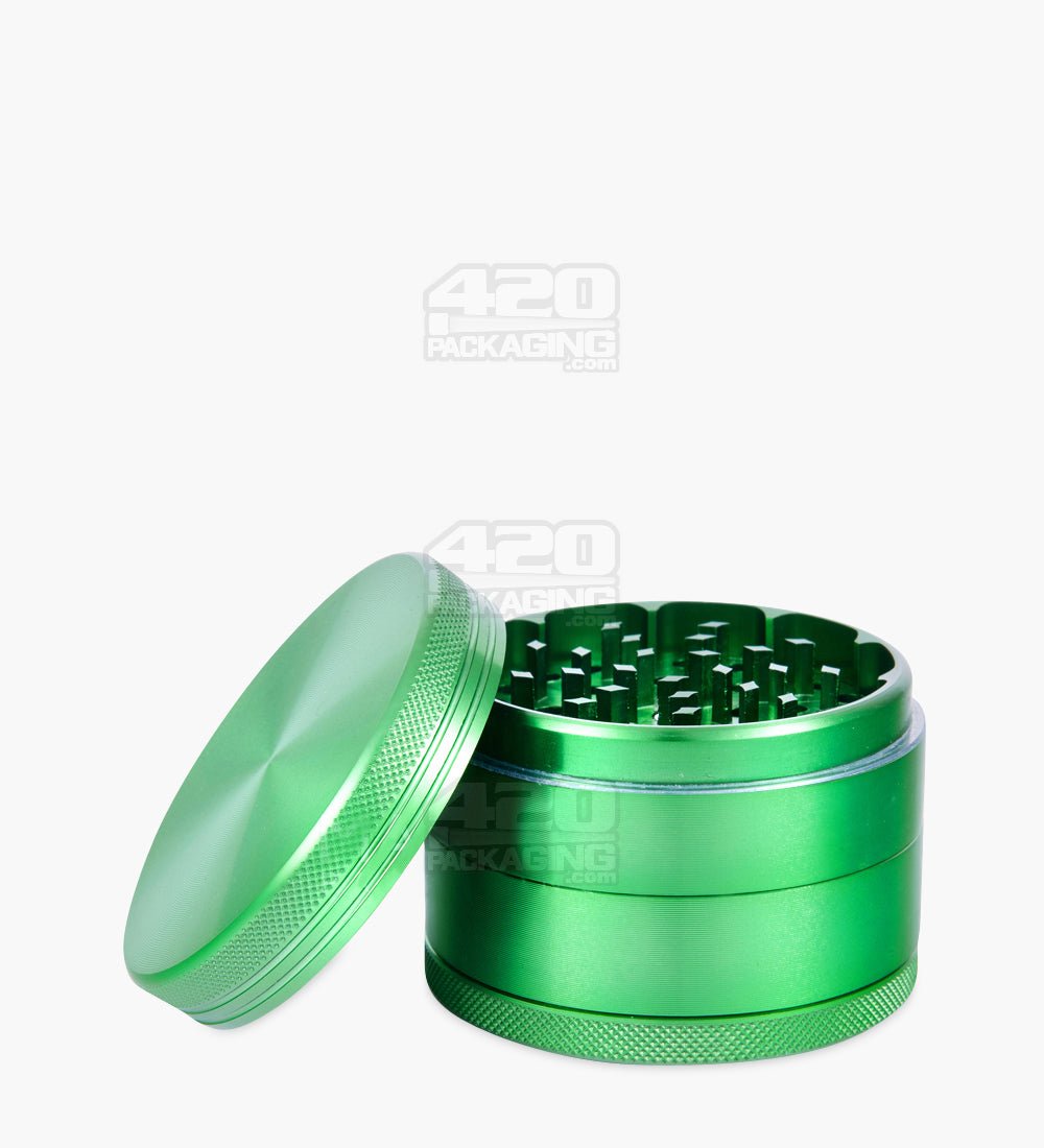 4 Piece 63mm Green Magnetic Metal Grinder w/ Catcher - 1