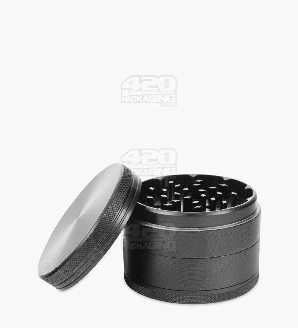 4 Piece 63mm Black Magnetic Metal Grinder w/ Catcher