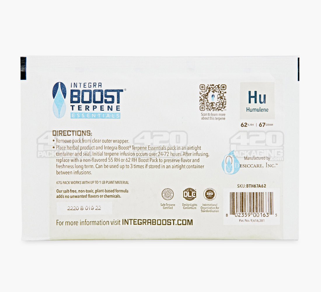 Integra Boost Terpene Essentials Humulene 67 Gram 62% Humidity Packs 12/Box - 3