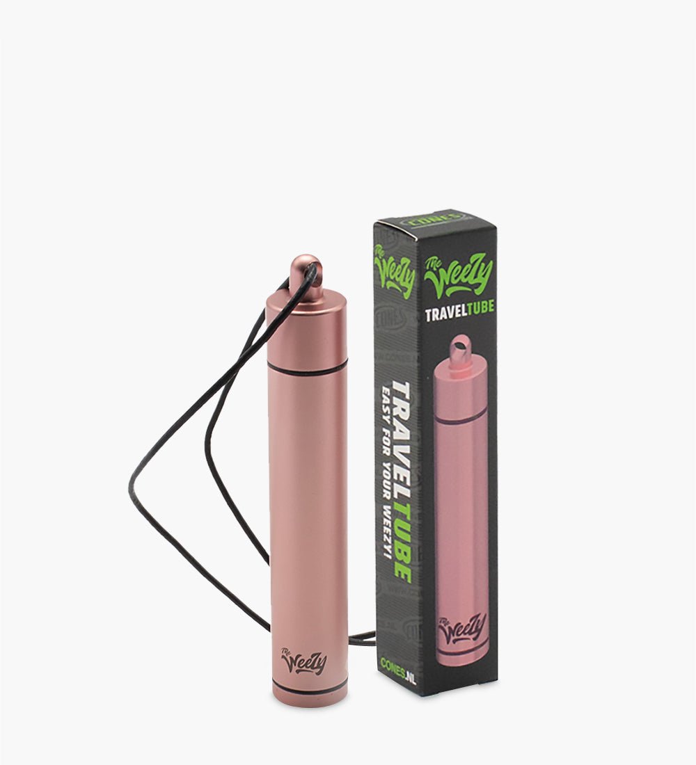115mm Rose Gold The Weezy Aluminum Travel Tube With Lanyard Display 12/Box - 2