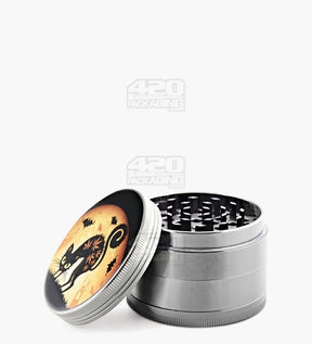 4 Piece 63mm Dank Cat Magnetic Metal Grinder w/ Catcher - 1