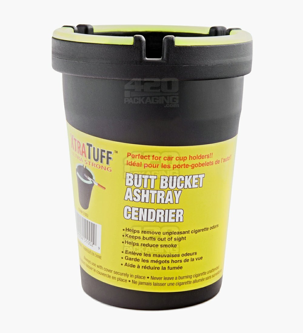 XtraTuff Ultra Strong Butt Bucket Plastic Ash Tray - Black/Glow - 1
