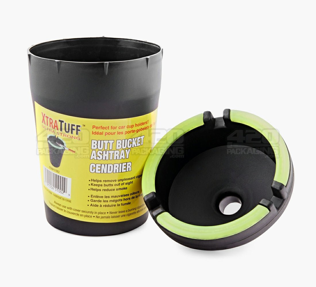 XtraTuff Ultra Strong Butt Bucket Plastic Ash Tray - Black/Glow - 2
