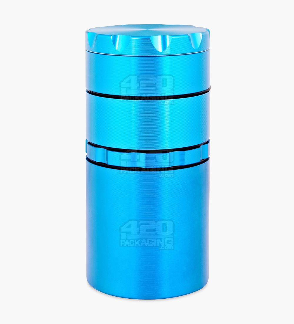 5 Piece 50mm Blue Multi Compartment Metal Grinder w/ Catcher - 4