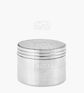 4 Piece 50mm Silver Magnetic Metal Grinder w/ Catcher