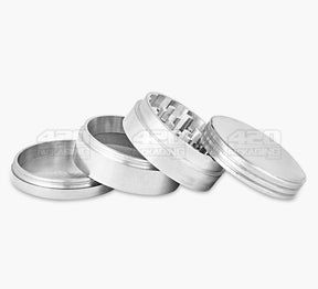 4 Piece 50mm Silver Magnetic Metal Grinder w/ Catcher