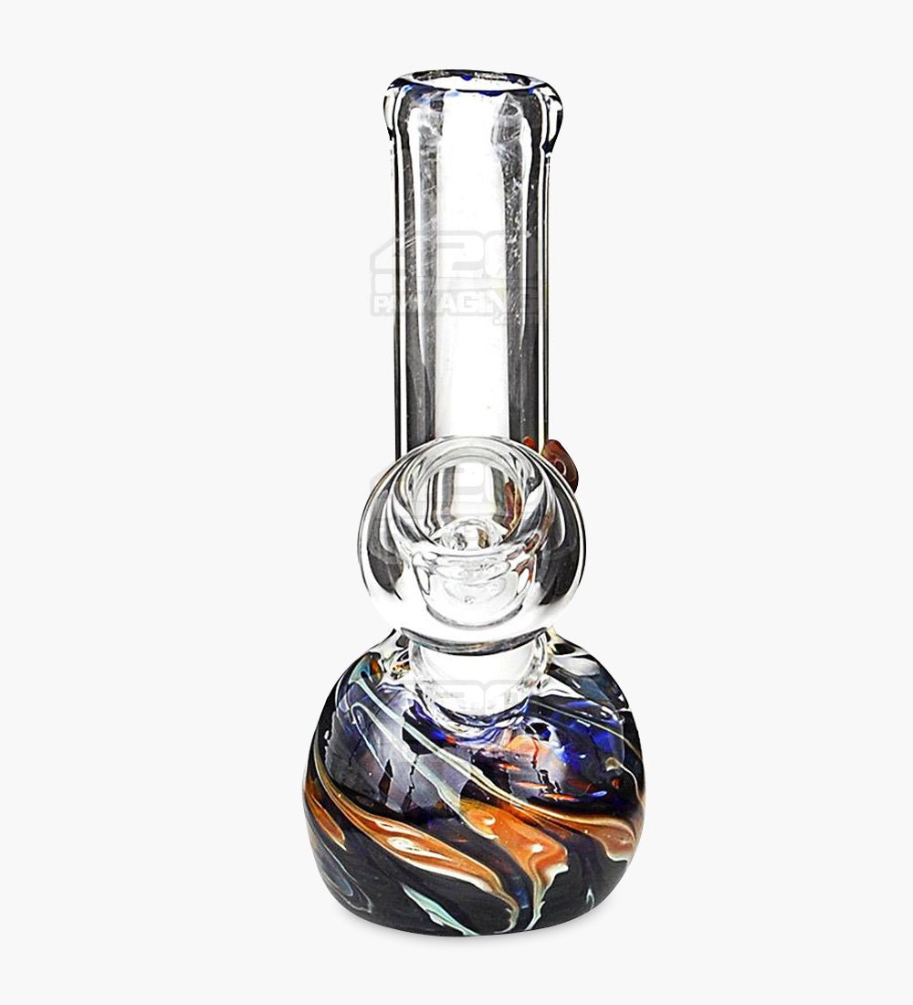 USA Glass Straight Neck Raked Glass Egg Dab Rig w/ Triple Knockers | 4in Tall - 10mm Dome & Nail - Assorted - 2