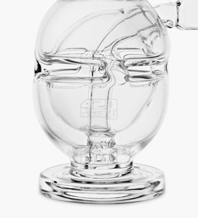 Bent Neck Glass Faberge Egg Dab Rig w/ Thick Base | 6in Tall - 14mm Banger - Clear