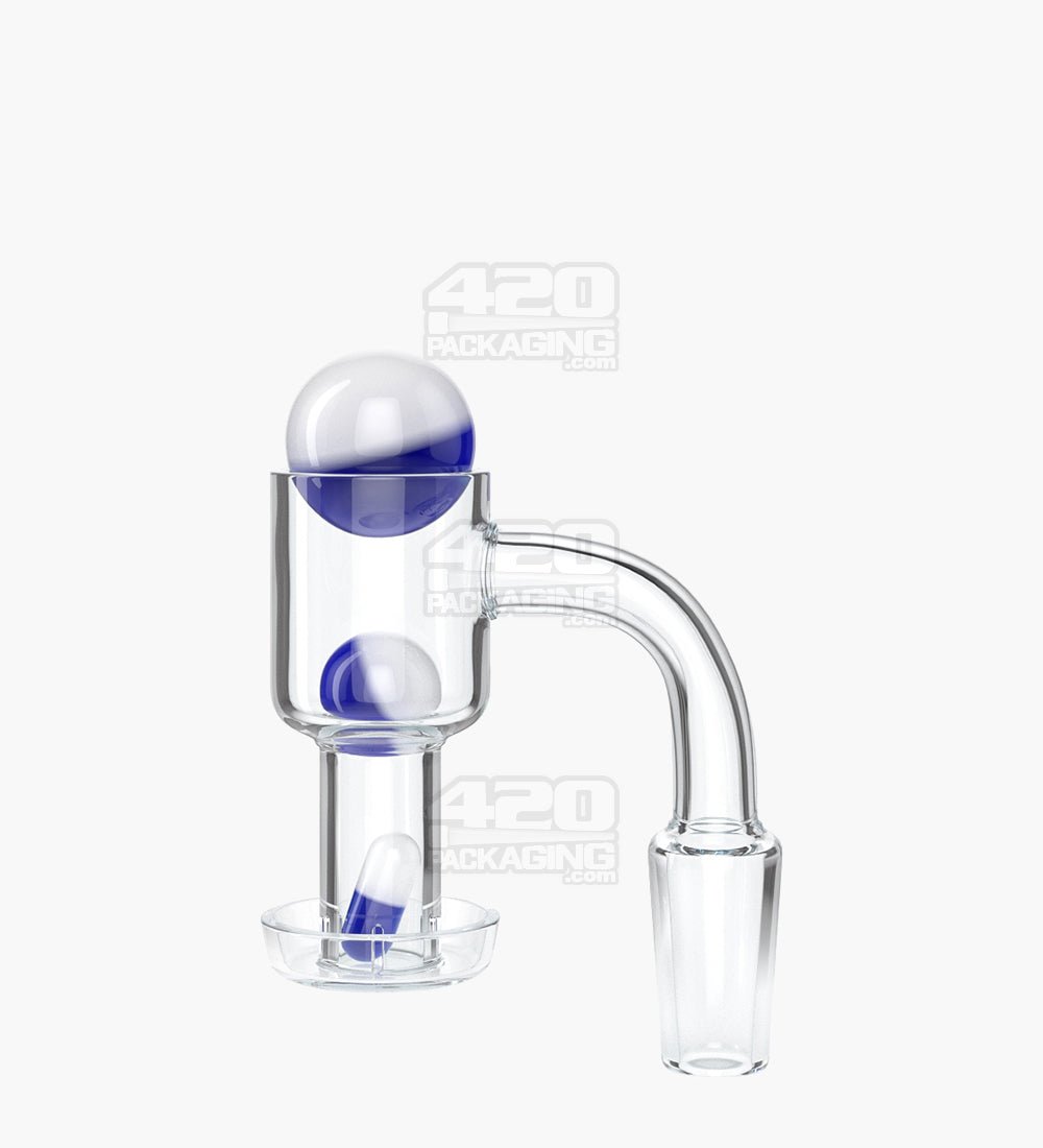 Assorted Quartz Banger Nail Terp Slurper Set w/ Eyeball Pearl & Carb Cap | 14mm - 90 Degree - Male - 7