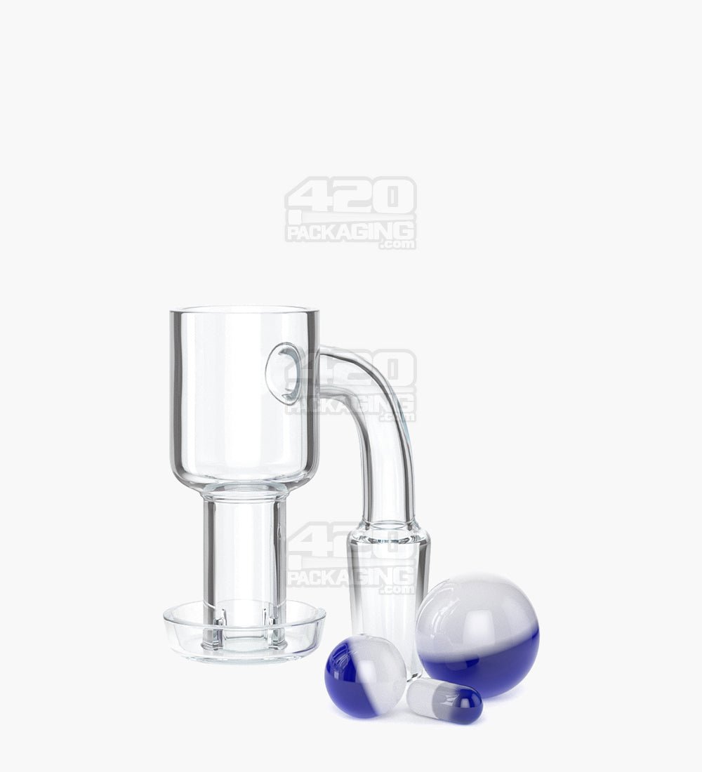 Assorted Quartz Banger Nail Terp Slurper Set w/ Eyeball Pearl & Carb Cap | 14mm - 90 Degree - Male - 9