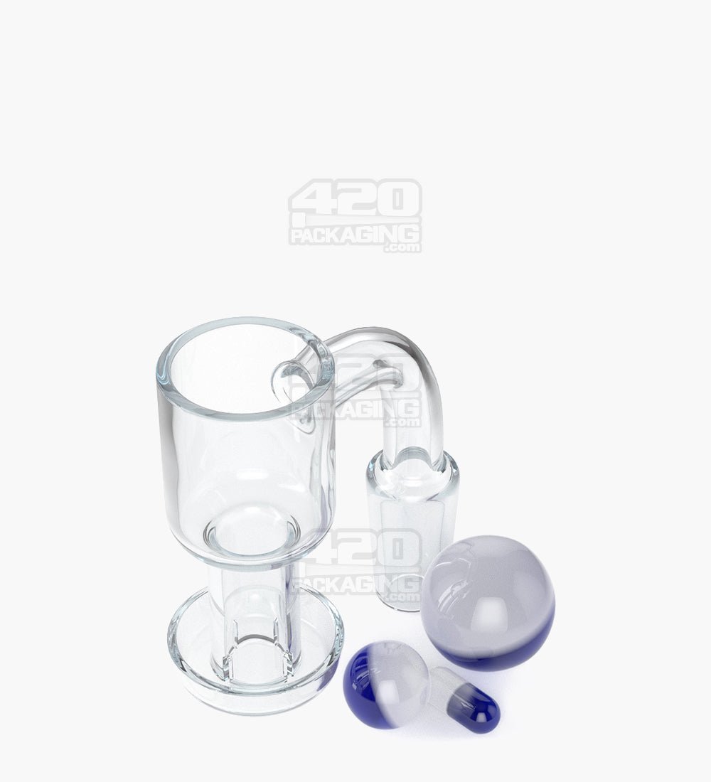 Assorted Quartz Banger Nail Terp Slurper Set w/ Eyeball Pearl & Carb Cap | 14mm - 90 Degree - Male - 10