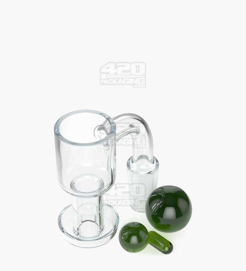 Assorted Quartz Banger Nail Terp Slurper Set w/ Eyeball Pearl & Carb Cap | 14mm - 90 Degree - Male - 16