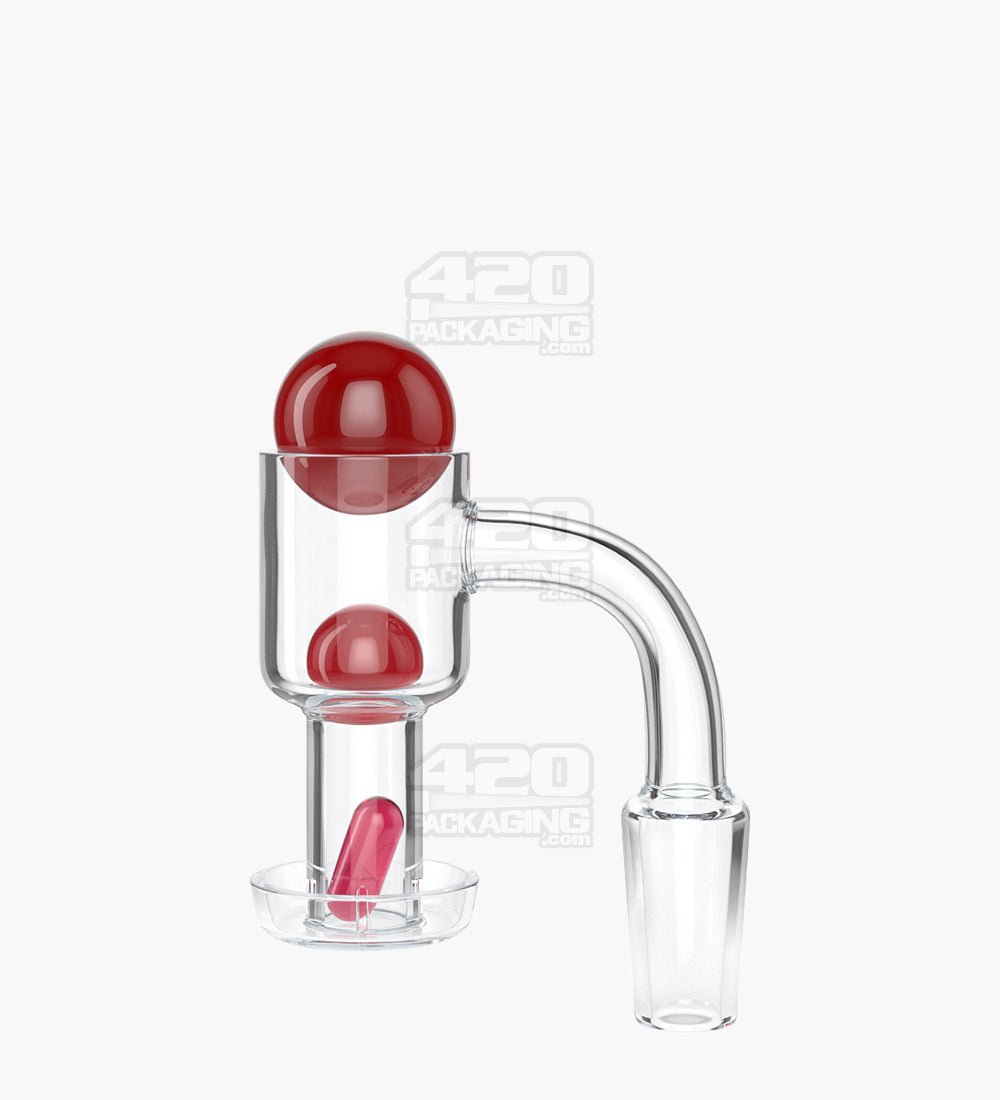 Assorted Quartz Banger Nail Terp Slurper Set w/ Eyeball Pearl & Carb Cap | 14mm - 90 Degree - Male - 19