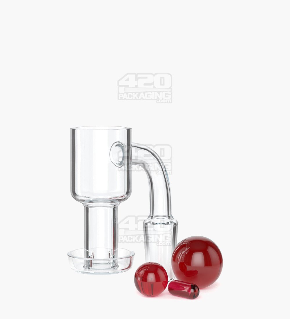 Assorted Quartz Banger Nail Terp Slurper Set w/ Eyeball Pearl & Carb Cap | 14mm - 90 Degree - Male - 21