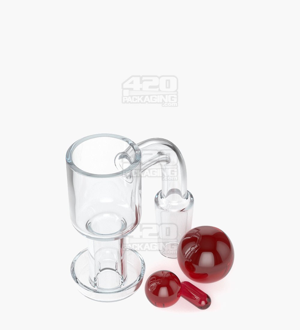 Assorted Quartz Banger Nail Terp Slurper Set w/ Eyeball Pearl & Carb Cap | 14mm - 90 Degree - Male - 22