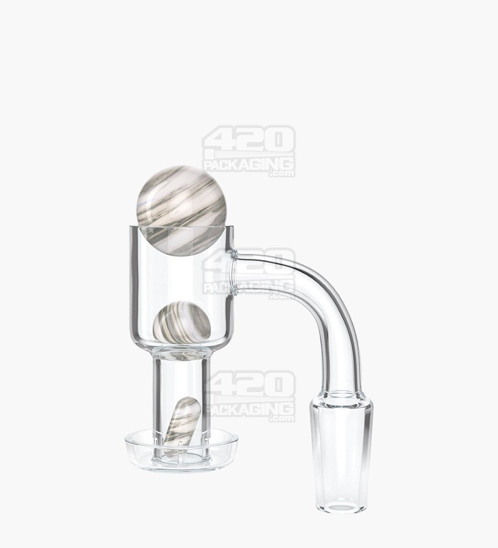 Assorted Quartz Banger Nail Terp Slurper Set w/ Eyeball Pearl & Carb Cap | 14mm - 90 Degree - Male - 1