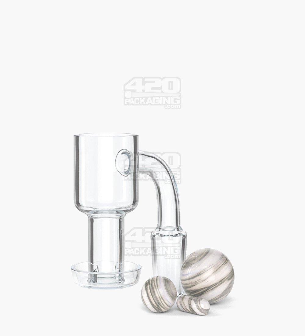 Assorted Quartz Banger Nail Terp Slurper Set w/ Eyeball Pearl & Carb Cap | 14mm - 90 Degree - Male - 3