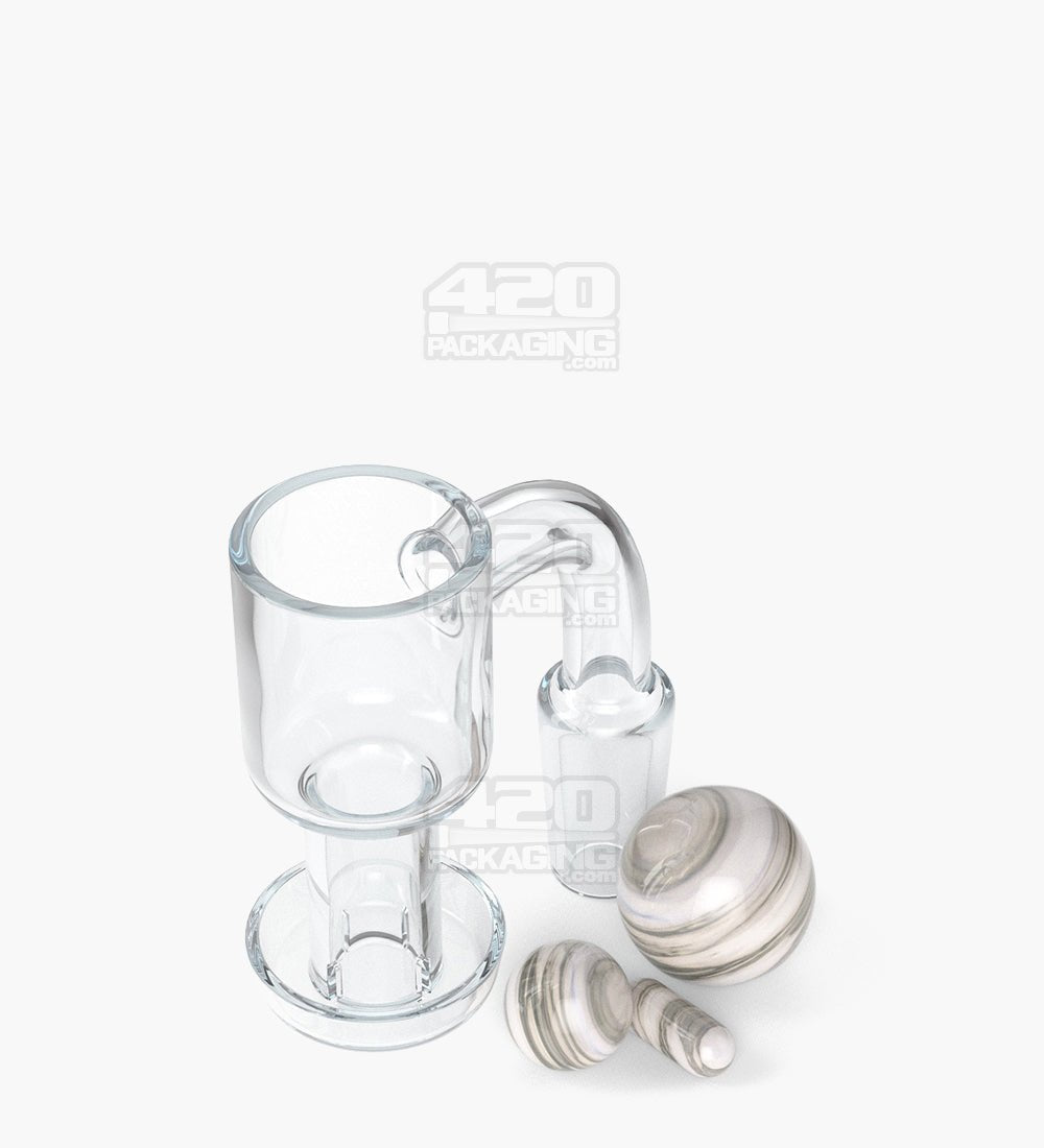 Assorted Quartz Banger Nail Terp Slurper Set w/ Eyeball Pearl & Carb Cap | 14mm - 90 Degree - Male - 4