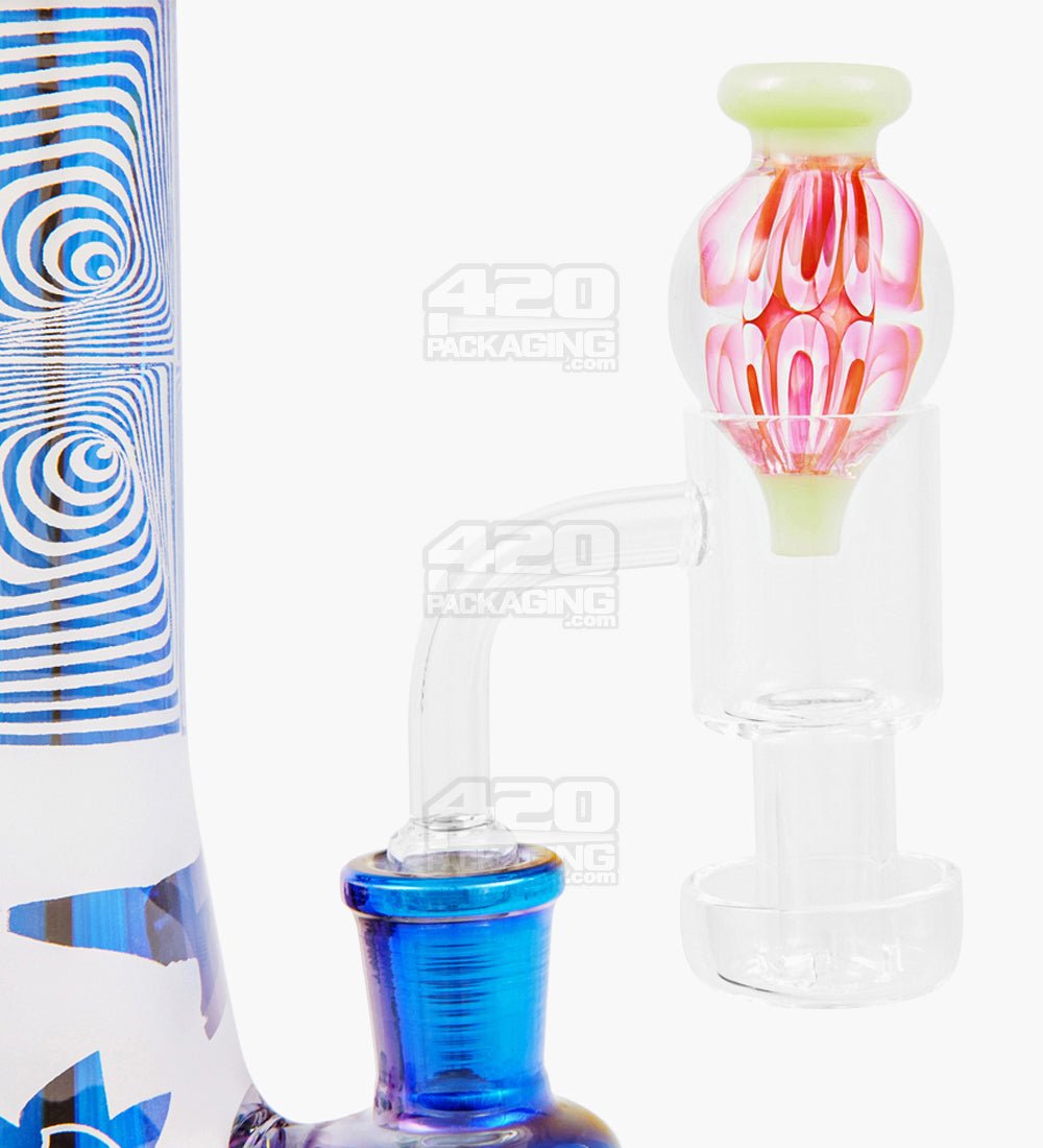 Fumed & Trapped Swirl Bubble Carb Cap | 25mm - Glass - Assorted - 10