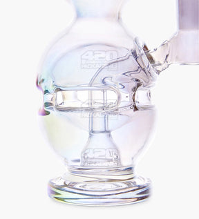 Faberge Egg Glass Dab Rig | 5in Tall - 10mm Banger - Iridescent - 3