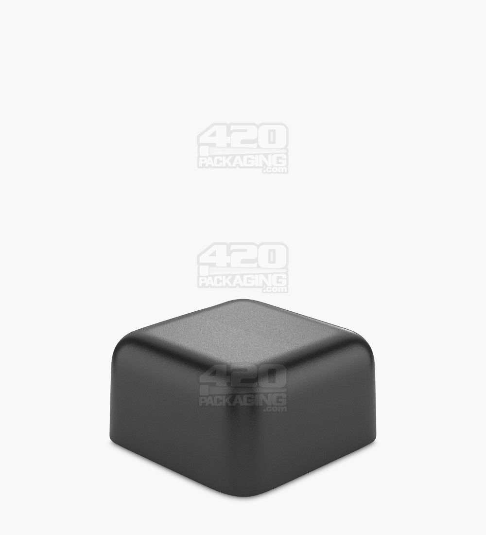 46mm Square Push and Turn Child Resistant Plastic Caps With Foam Liner - Matte Black - 80/Box
