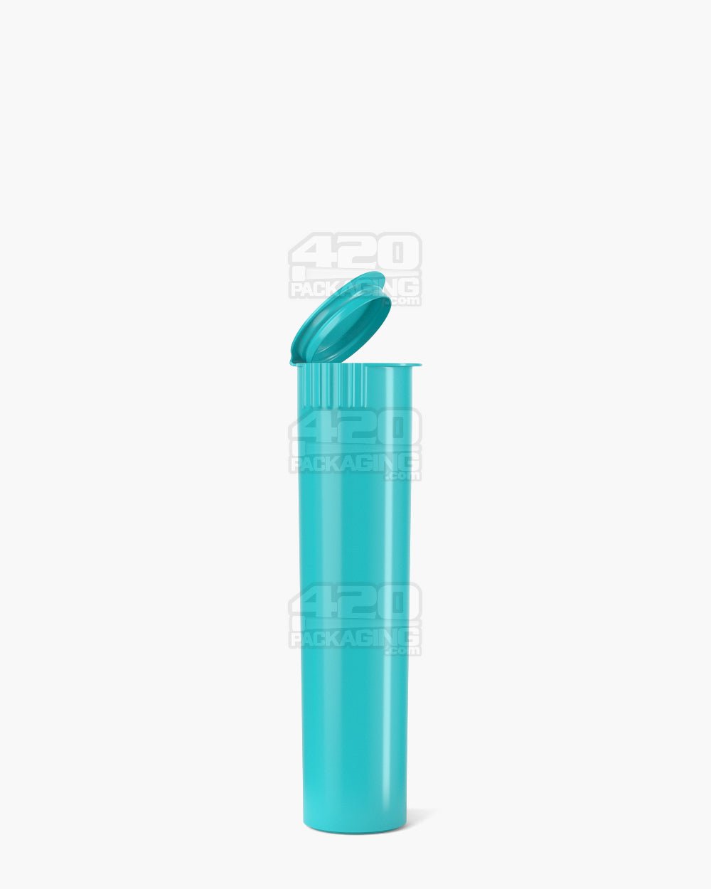 84mm Teal Opaque Child Resistant Pop Top Pre-Roll Tubes 1000/Box - 1