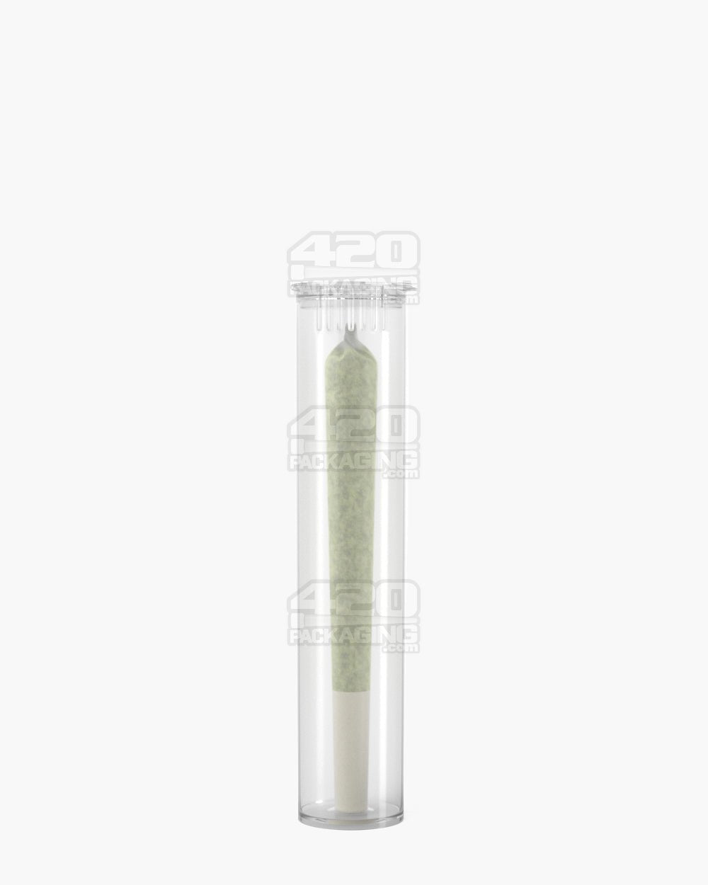 90mm Pollen Gear Child Resistant 1 1/4 Size Pop Top Transparent Clear Plastic Pre-Roll Tubes 1000/Box - 3