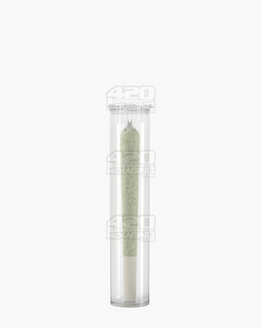 90mm Pollen Gear Child Resistant 1 1/4 Size Pop Top Transparent Clear Plastic Pre-Roll Tubes 1000/Box - 3