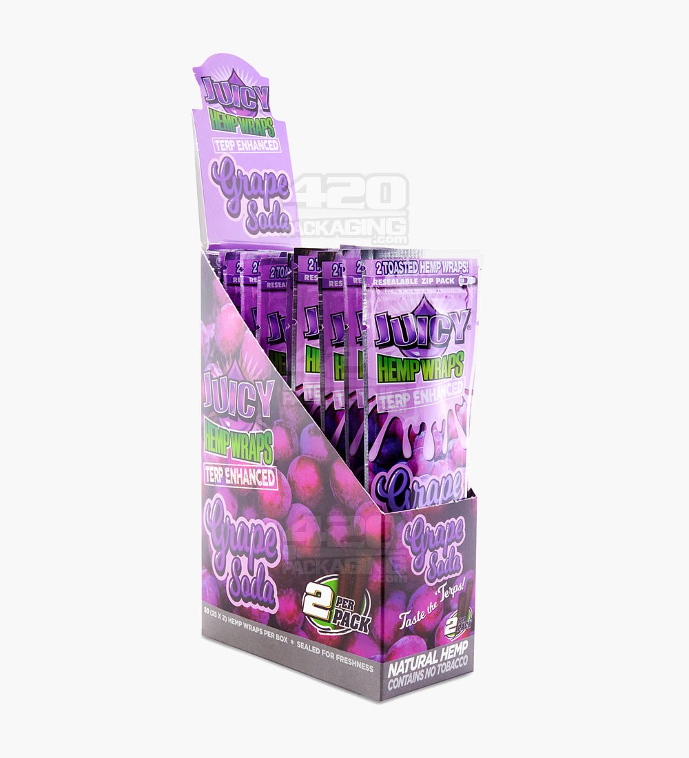 Juicy Jay's Grape Soda Terpene Enhanced Natural Hemp Wraps 25/Box - 1