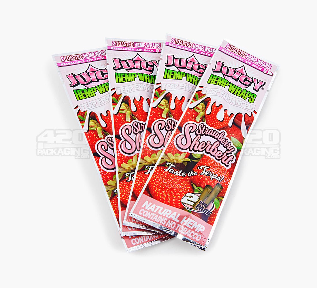 Juicy Jay's Strawberry Sherbert Terpene Enhanced Natural Hemp Wraps 25/Box - 2
