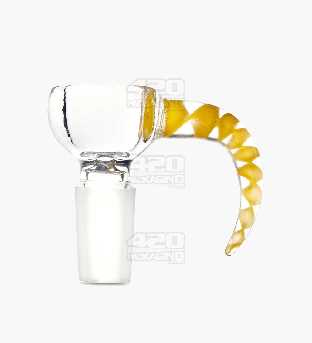 Twist Clear Bowl w/ Spiral Horn Handle | Glass - 14mm - Assorted - 1