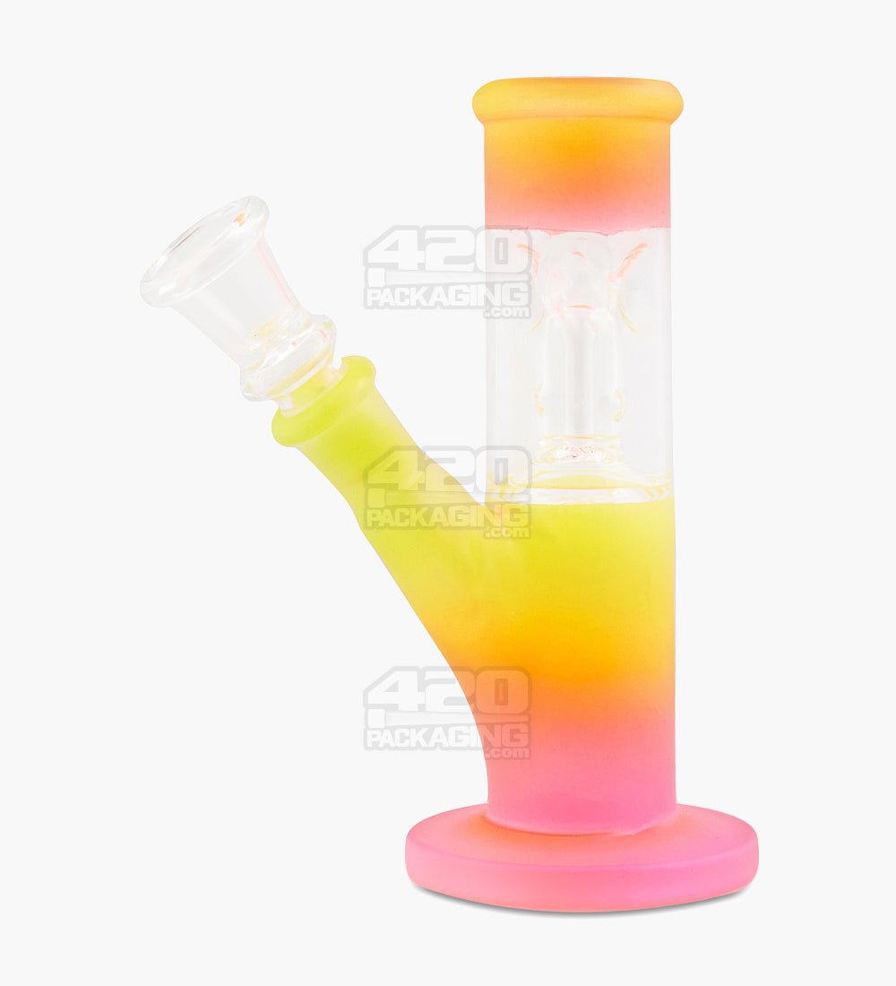 Frosted Mini Straight Shooter Water Pipe | 6.5in Tall - 14mm Bowl - Assorted - 1