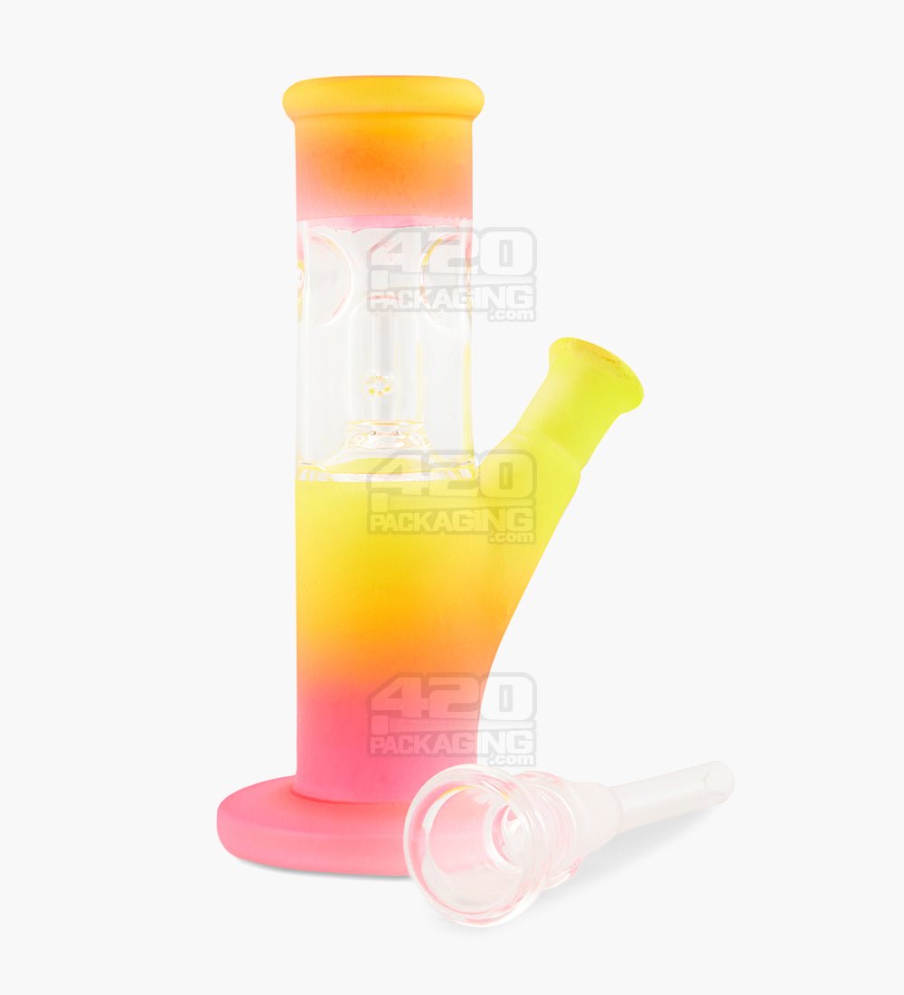 Frosted Mini Straight Shooter Water Pipe | 6.5in Tall - 14mm Bowl - Assorted - 2
