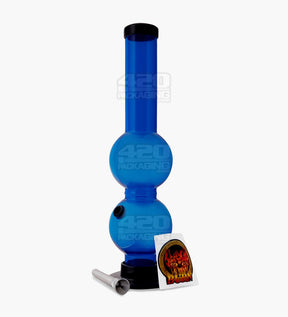 Double Chamber | Straight Neck Acrylic Water Pipe | 12in Tall - Grommet Bowl - Assorted - 3