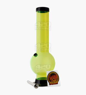 Straight Neck Acrylic Wide Water Pipe | 12in Tall - Grommet Bowl - Assorted - 3