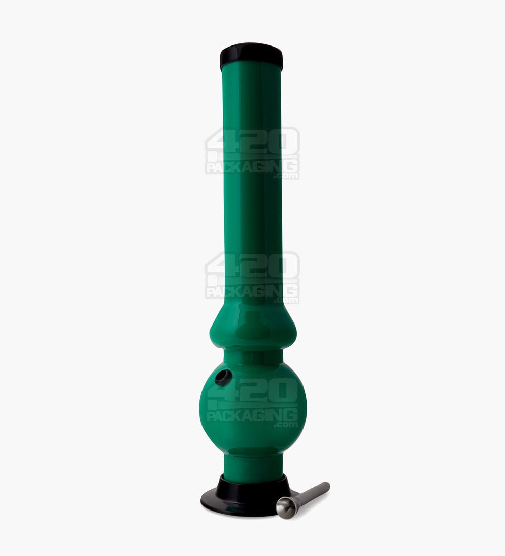 Straight Neck Acrylic Wide Water Pipe | 15in Tall - Grommet Bowl - Assorted - 2