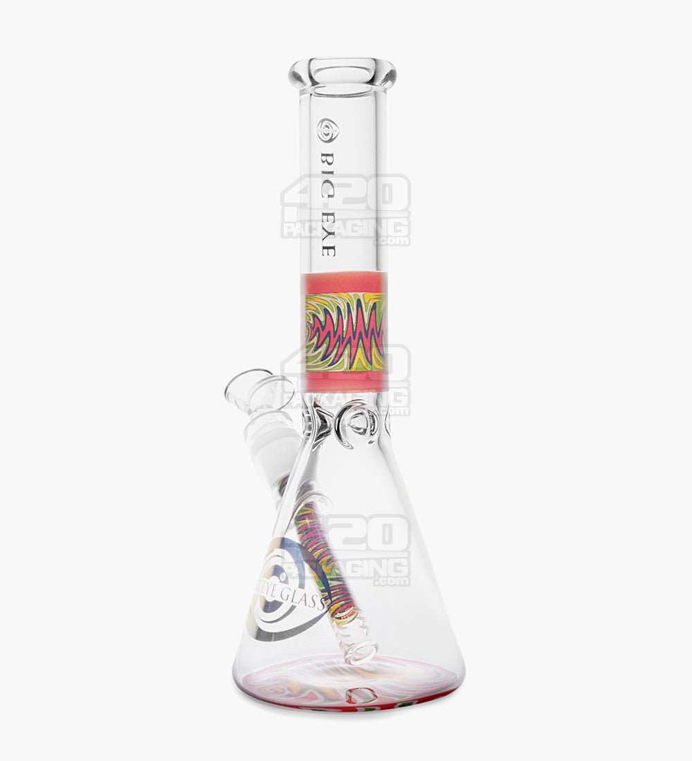 Straight Neck Wig Wag Big Eye Glass Water Pipe w/ Ice Catcher | 10.5in Tall - 14mm Bowl - Assorted - 1