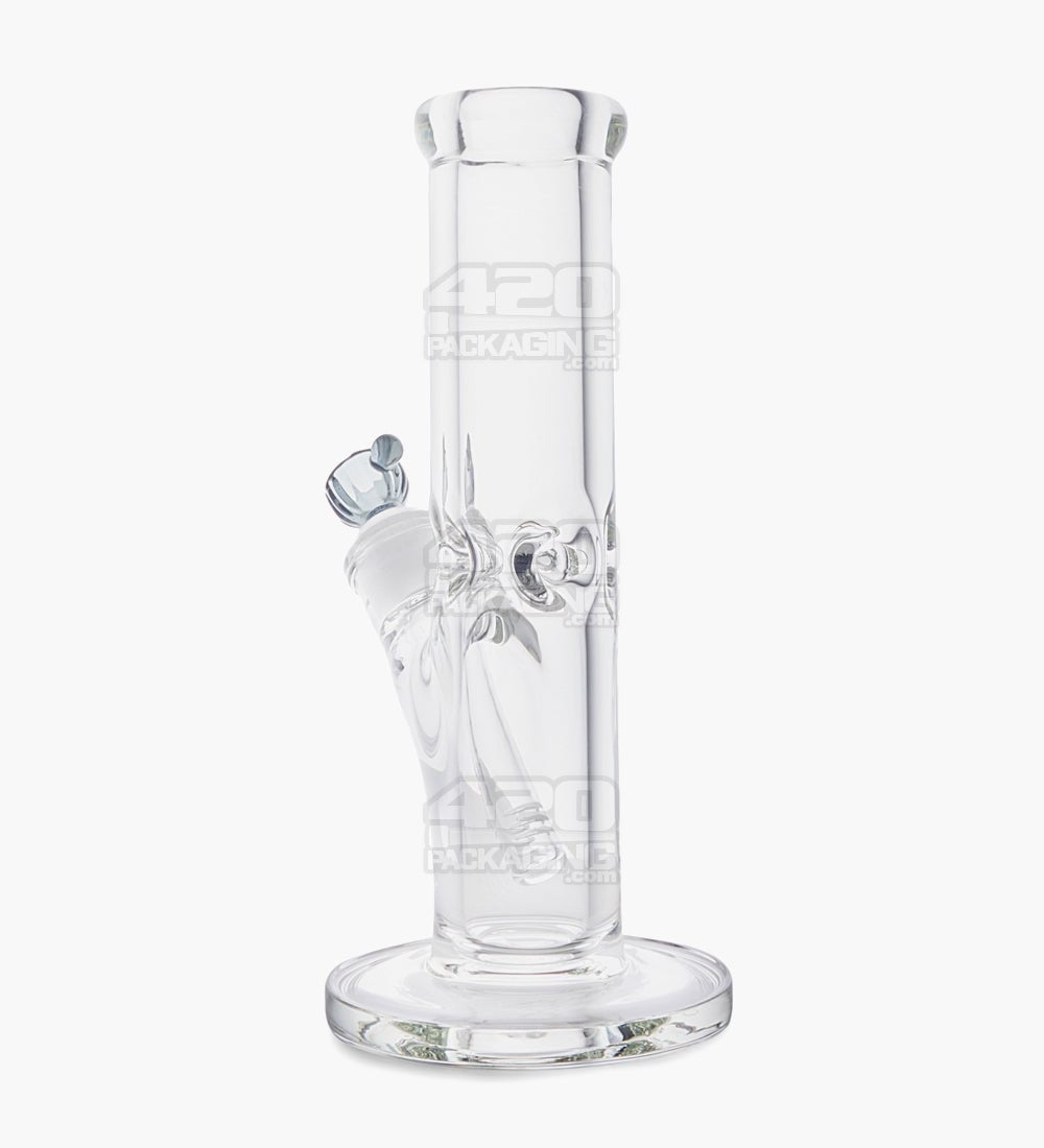 USA Glass | Straight Neck Heavy Thick Glass Beaker Water Pipe w/ Ice Catcher | 10in Tall - 14mm Bowl - Clear - 2